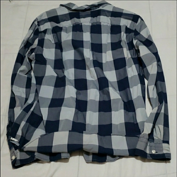 Gap Men's Large Long Sleeve Blue Buffalo Check Shirt - Picture 3 of 5